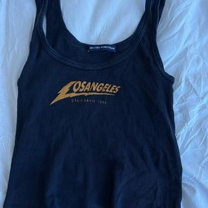 Brandy Melville Los Angeles Black Cami Crop Top / Tank Top